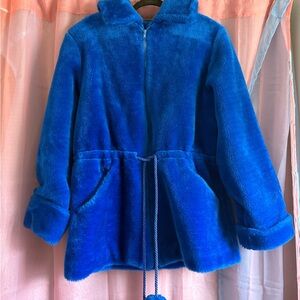 Blue Faux Fur Jacket